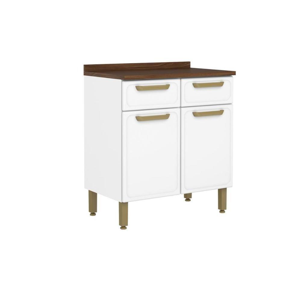 Balcão De Cozinha Bella C- 2 Portas E 2 Gavetas C- Tampo 80cm Branco - Bertolini - 1