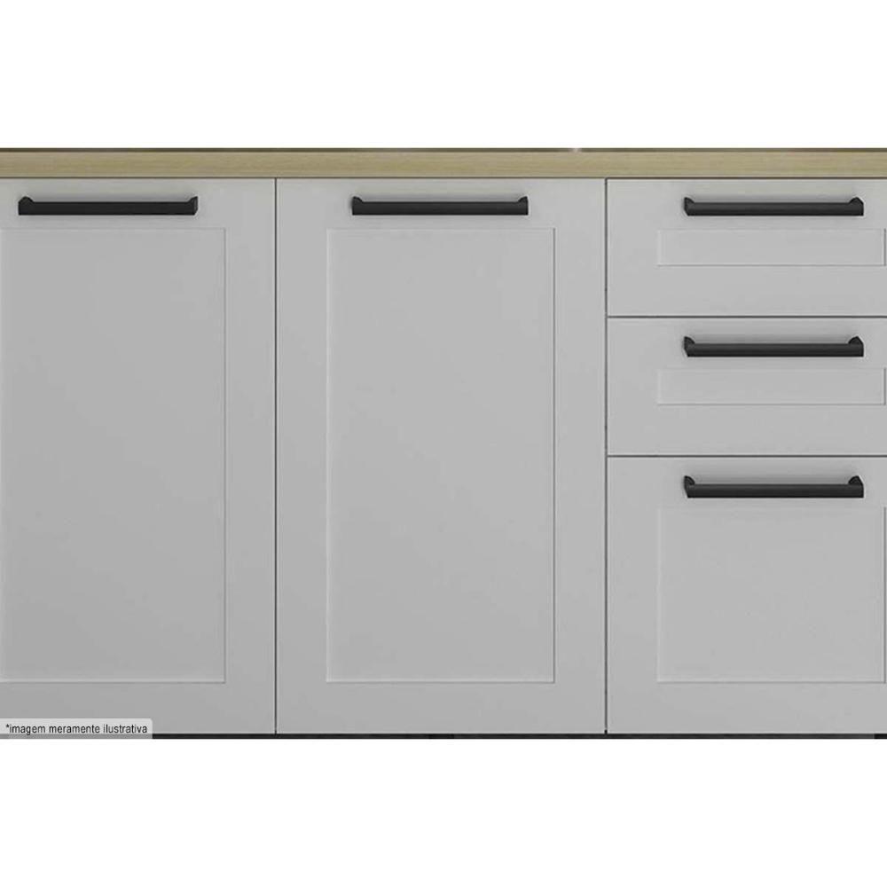 Balcão De Cozinha Cz-3300 S- Tampo C- 2 Portas E 3 Gavetas 120cm Branco - Tecno Mobili - 4