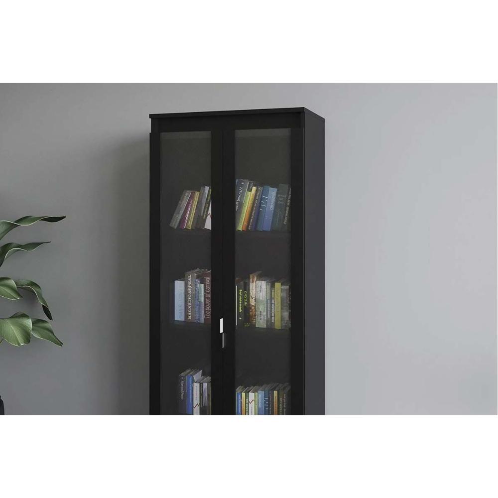 Armário De Escritório Me-4189 C- 2 Portas De Vidro E 3 Prateleiras Amêndoa-branco - Tecno Mobili - 7