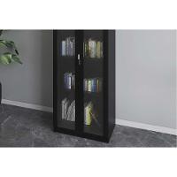 Armário De Escritório Me-4189 C- 2 Portas De Vidro E 3 Prateleiras Amêndoa-branco - Tecno Mobili - 9