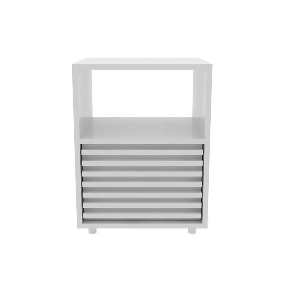 Mesa Cabeceira Cm-8042 C- 1 Gaveta Branco - Tecno Mobili - 4