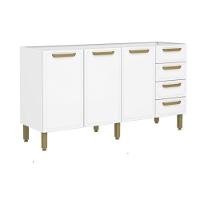 Balcão De Cozinha Bella C- 3 Portas E 4 Gavetas S- Tampo 160cm Branco - Bertolini - 1