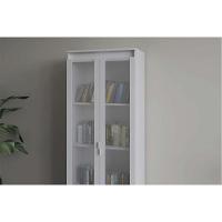 Armário De Escritório Me-4189 C- 2 Portas De Vidro E 3 Prateleiras Branco - Tecno Mobili - 6