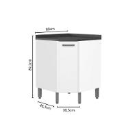 Balcão De Cozinha Bella Canto C- 1 Porta Branco - Bertolini - 3