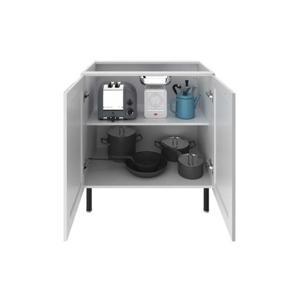 Balcão De Cozinha Cz-3301 S- Tampo C- 2 Portas 80cm Branco - Tecno Mobili - 3