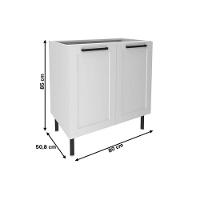 Balcão De Cozinha Cz-3301 S- Tampo C- 2 Portas 80cm Branco - Tecno Mobili - 2
