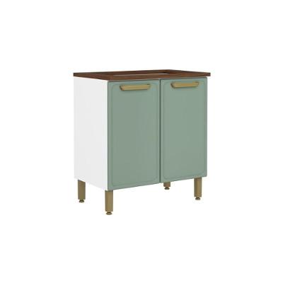 Balcão De Cozinha P- Cooktop C- Tampo Bella C- 2 Portas 80cm Verde - Bertolini