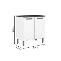 Balcão De Cozinha P- Cooktop C- Tampo Bella C- 2 Portas 80cm Verde - Bertolini - 3