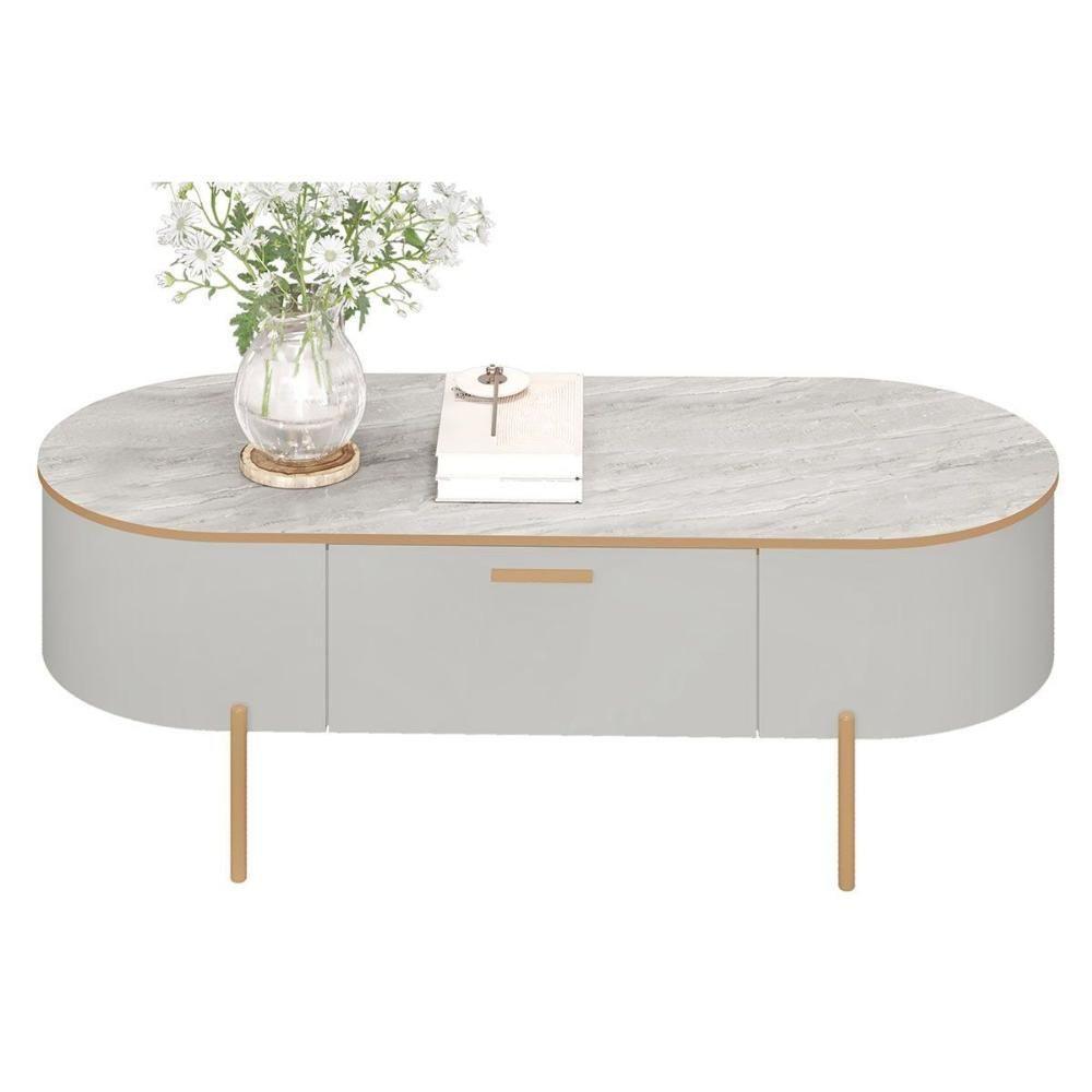 Mesa Centro Sala Celena Off White-off White - Dj Móveis - 4