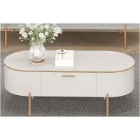 Mesa Centro Sala Celena Off White-off White - Dj Móveis - 1