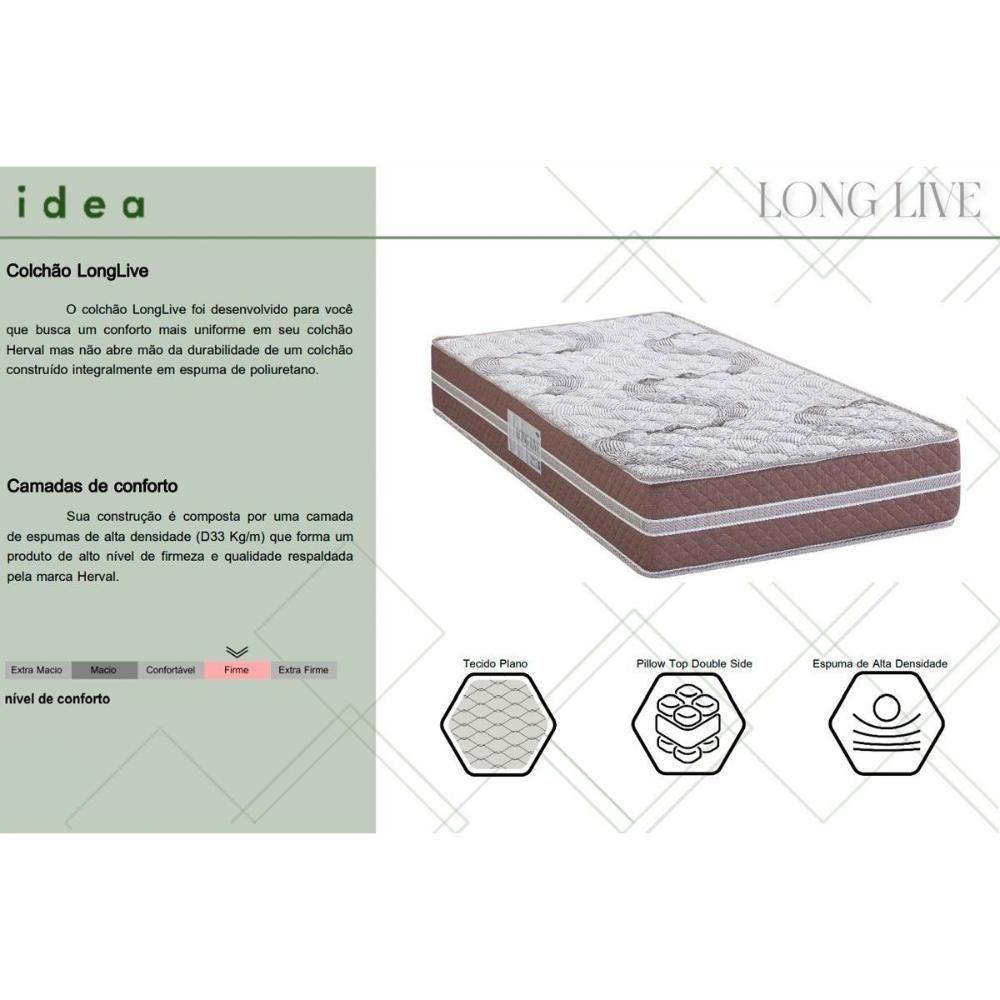Colchão Casal Espuma D33 Long Live (138x188x14) - Herval - 2