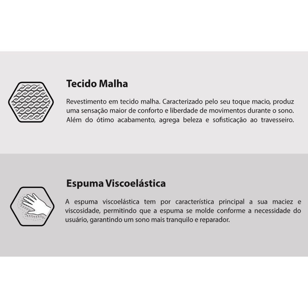 Travesseiro Espuma Visco 7613 Curvo (tamanho 40x60) - Herval - 2