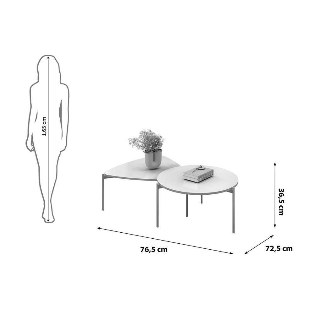 Mesa Centro Sala Iza E Bela Off White-off White - Dj Móveis - 3