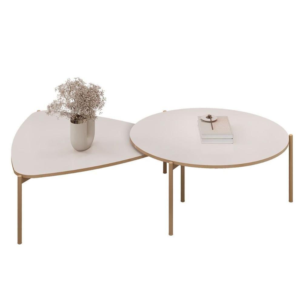 Mesa Centro Sala Iza E Bela Off White-off White - Dj Móveis - 6