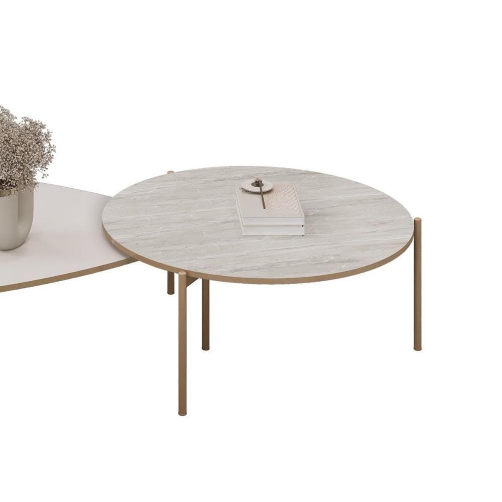 Mesa Centro Sala Iza E Bela Off White-off White - Dj Móveis - 10