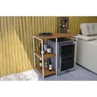 Bar De Sala Jantar Industrial Li044 C- 2 Prateleiras Freijo-preto - Kappesberg - 3