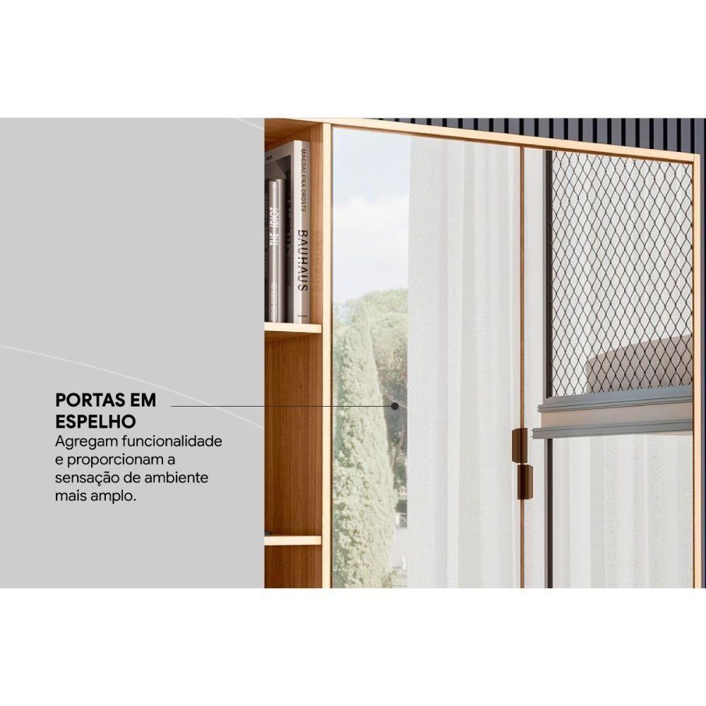 Armário Multiuso Juvenil Joy C- 2 Portas 2 Gavetas E Espelho Amendola-off White - Demóbile - 4