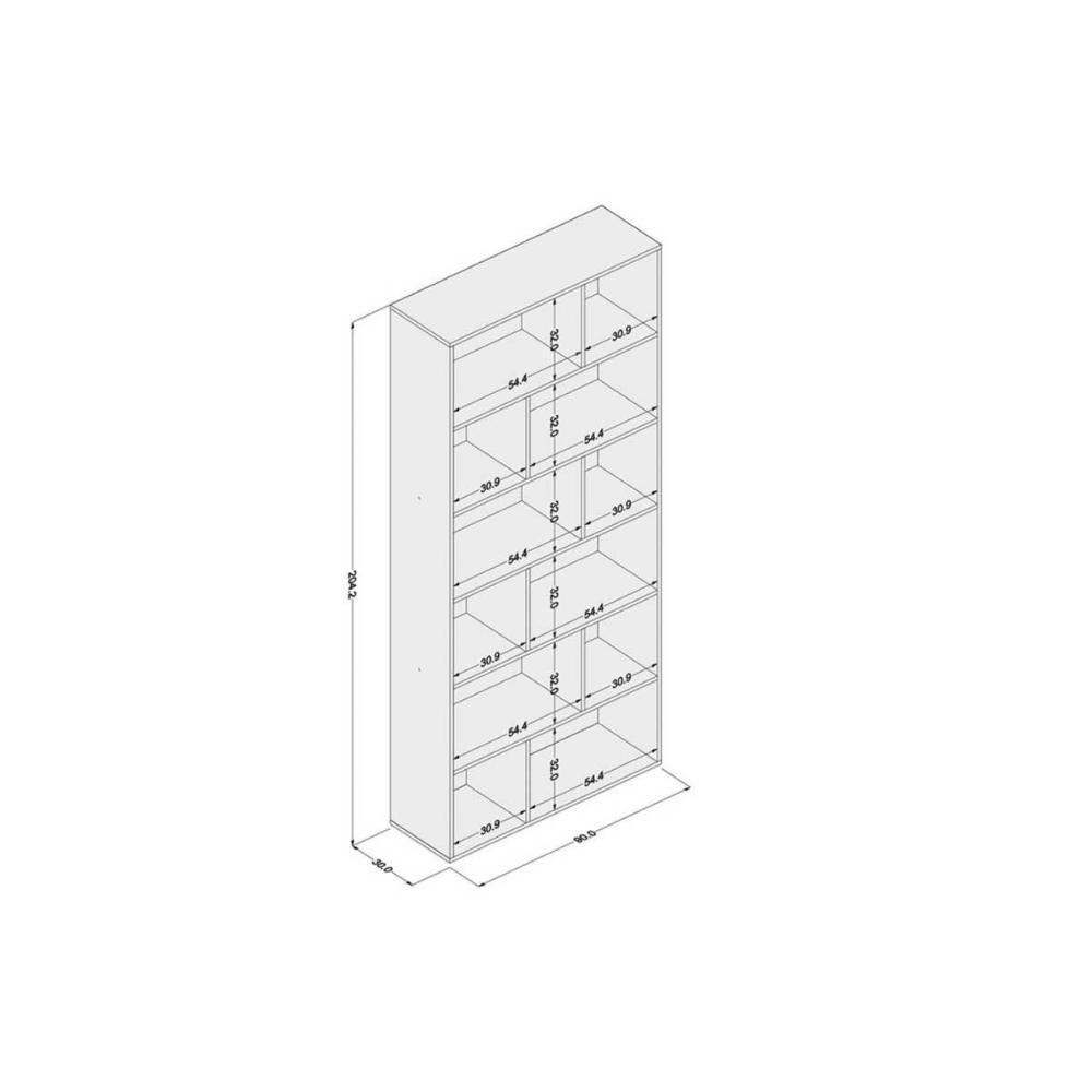 Estante Livreiro Solteiro Xangai Branco - Politorno - 3