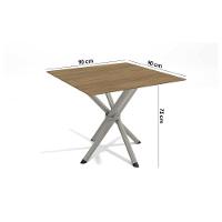 Conjunto: Mesa De Cozinha Volga C- Tampo De Madeira 90cm E 4 Cadeiras Zaria Niquel-nogueira - Suede Bege - Kappesberg - 5