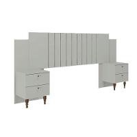 Painel Cama Box Madeirado Casal-quenn Genova C- 2 Mesas E 4 Gavetas Off White - Panan - 10