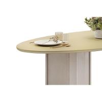 Mesa P- Cozinha Liz C- Tampo Madeirado C- Vidro Oval 218x108cm Off White-dourado - Dj Móveis - 7