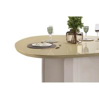 Mesa Multiuso Cozinha Chanel C- Tampo Madeirado C- Vidro Orgânico 136x136cm Off White-off White - Dj Móveis - 7