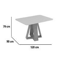 Mesa P- Cozinha Kiara C- Tampo Madeirado C- Vidro Curvo 120x90cm Cedro-off White - Dj Móveis - 2