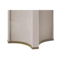 Mesa P- Cozinha Chanel C- Tampo Madeirado C- Vidro Redondo 136x136cm Off White-off White - Dj Móveis - 6