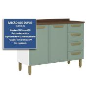 Balcão De Cozinha Modulado C- Tampo Bella C- 2 Portas E 4 Gavetas 120cm Branco - Bertolini - 3