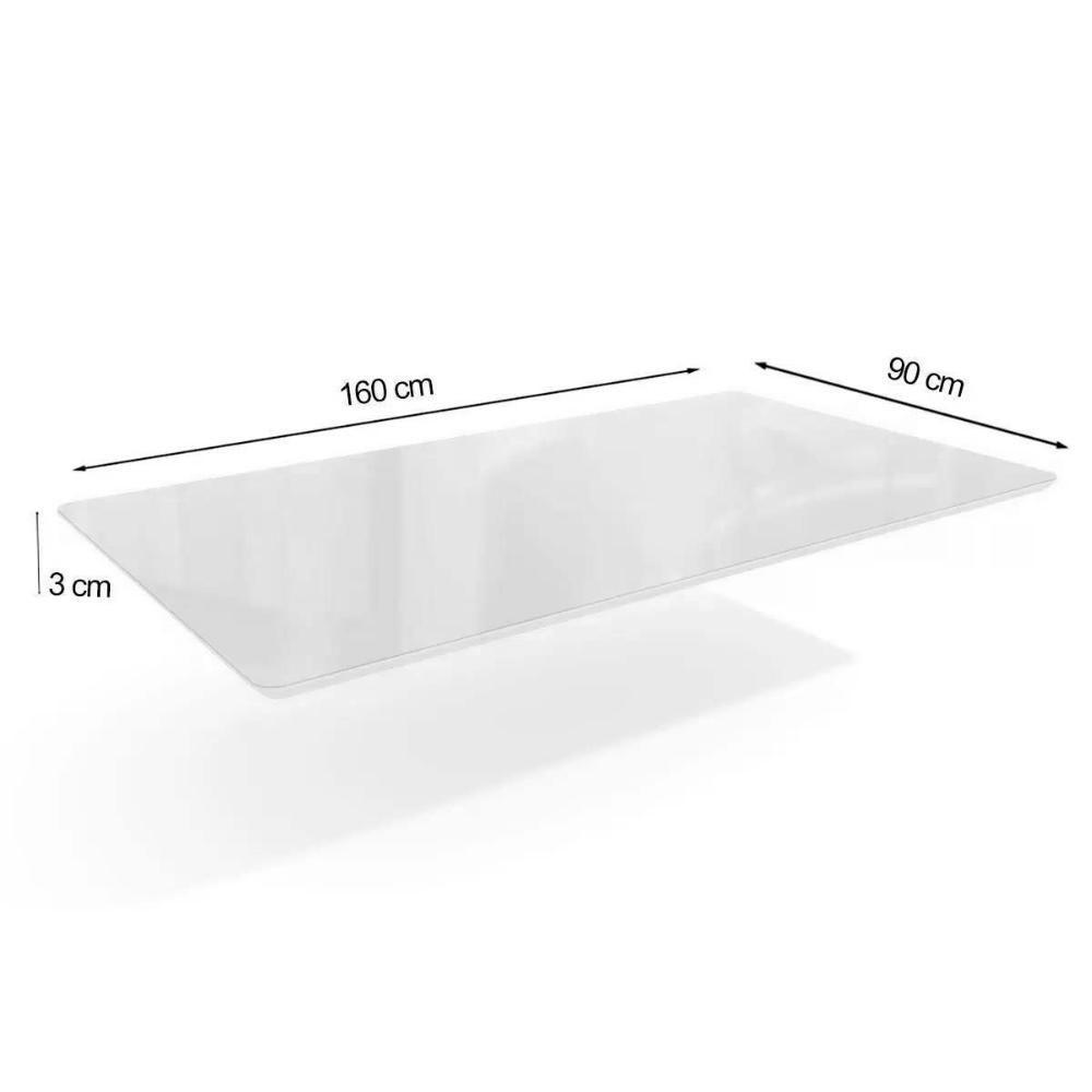 Conjunto: Mesa De Cozinha Elba Tampo Madeirado C- Vidro 160cm E 6 Cadeiras Zaria Niquel-preto - Suede Bege - Kappesberg - 5