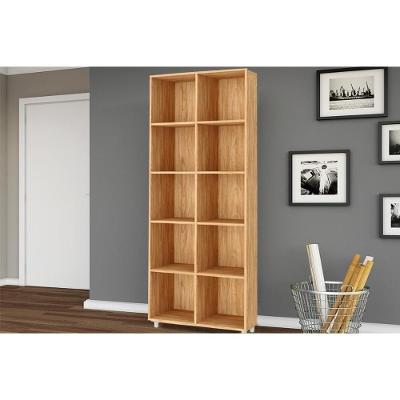 Estante Livreiro De Escritório Esm225 C- 10 Nichos 74x185cm Mel - Movelbento
