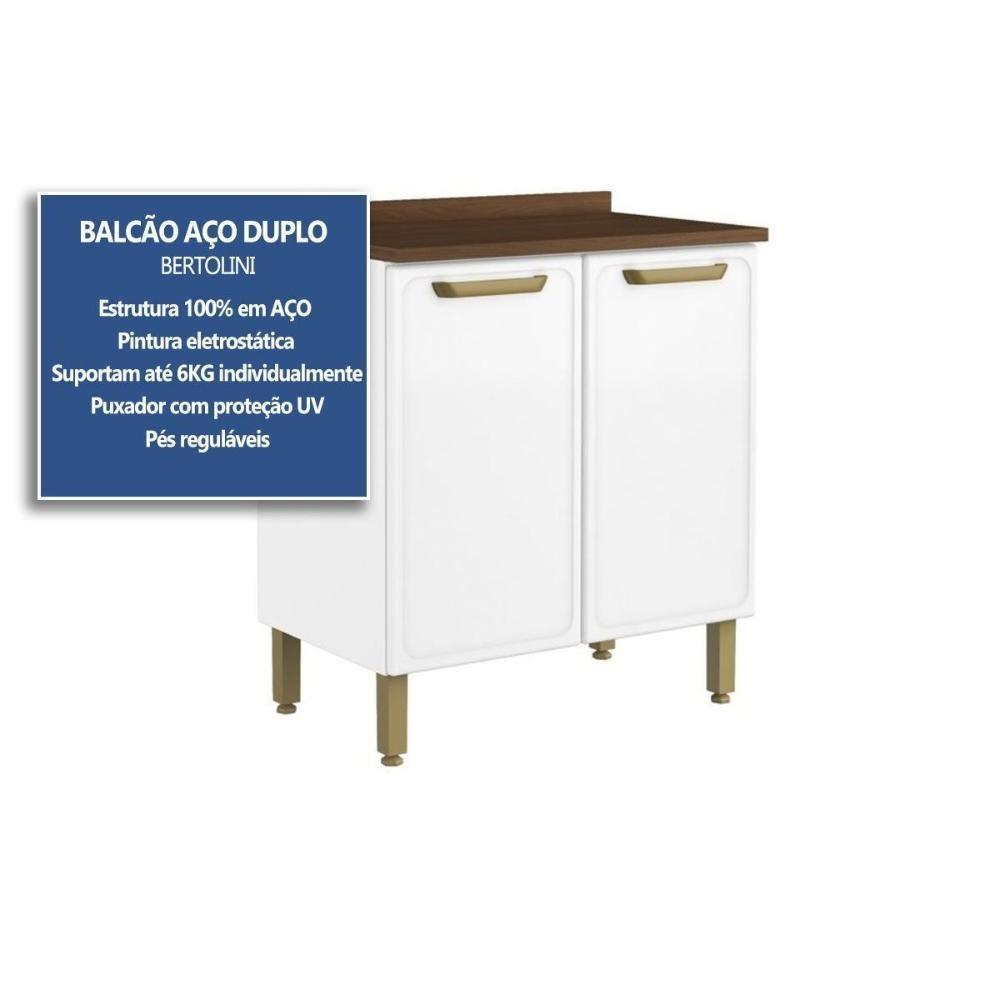 Balcão De Cozinha Modulado C- Tampo Bella 1 Porta 80cm Grafite - Bertolini - 2