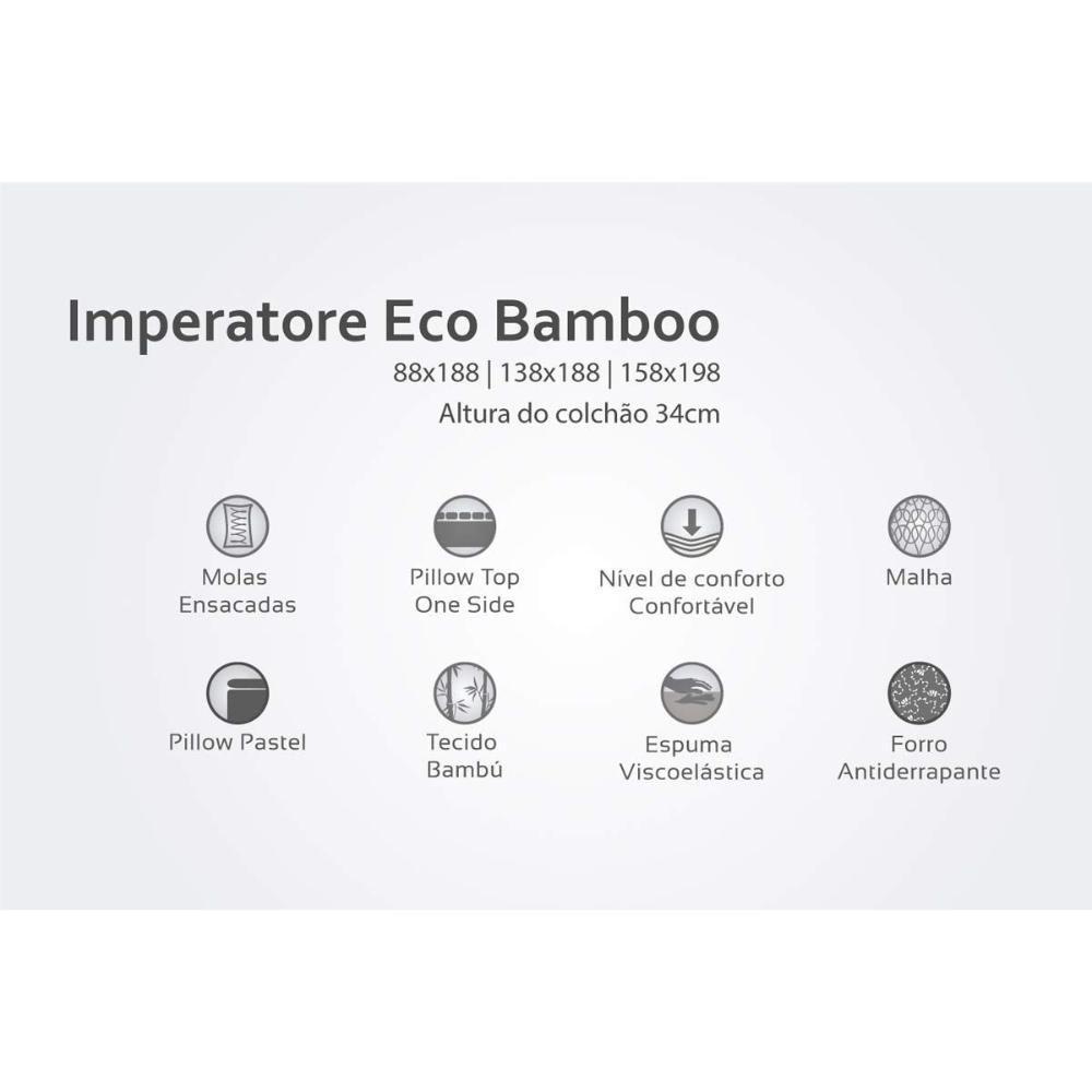 Colchão Solteiro Molas Masterpocket Ensacadas Visco Imperatore Eco Bamboo Euro Pillow (88x188x34) - Herval - 4