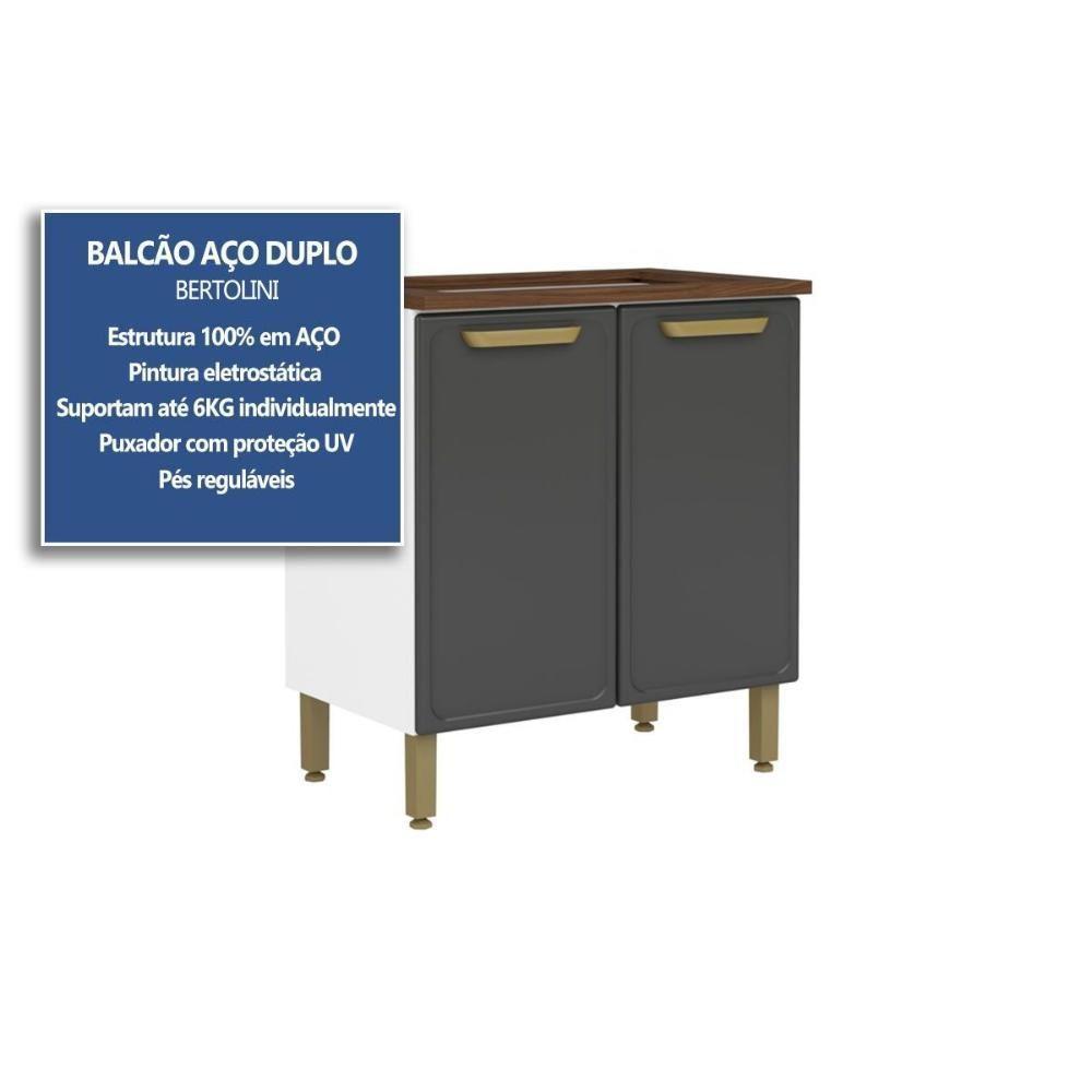 Balcão De Cozinha Modulado P- Cooktop C- Tampo Bella C- 2 Portas 80cm Verde - Bertolini - 2