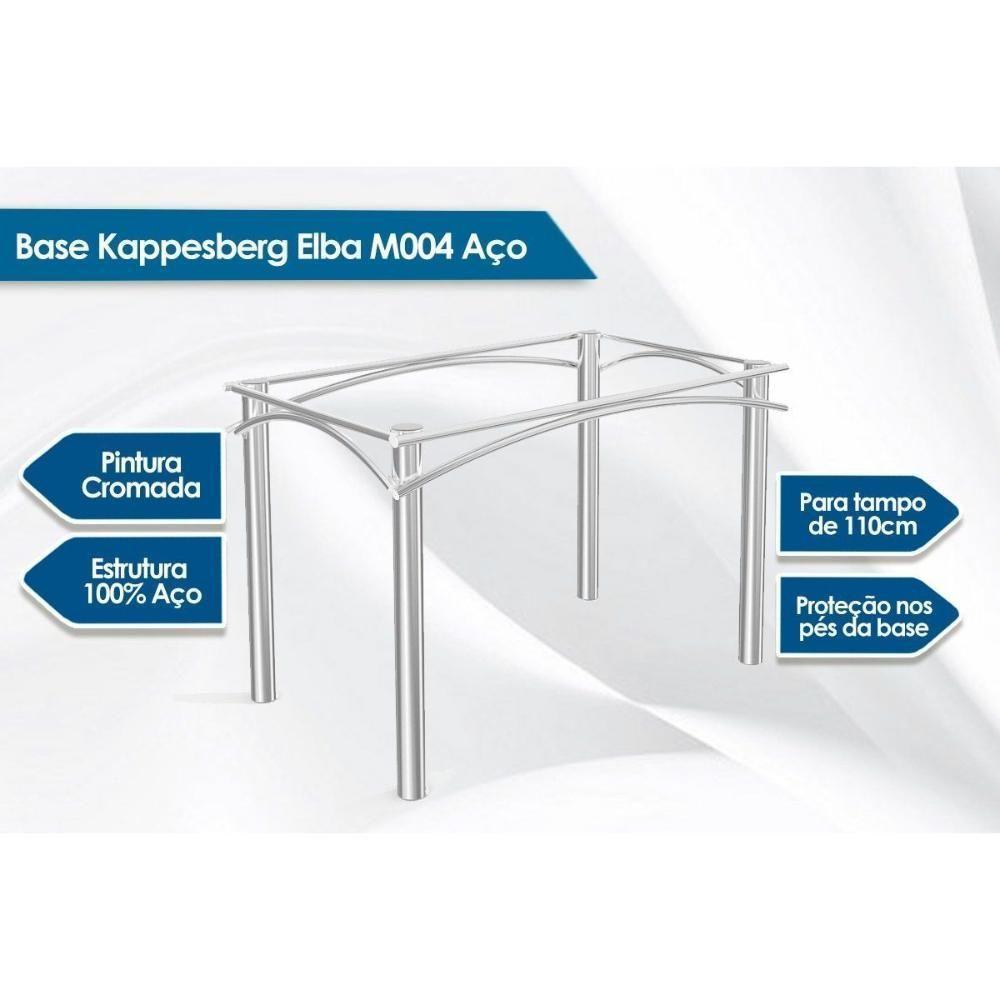 Conjunto: Mesa De Cozinha Elba C- Tampo De Vidro 150cm E 6 Cadeiras Zaria Niquel - Suede Bege - Kappesberg - 3