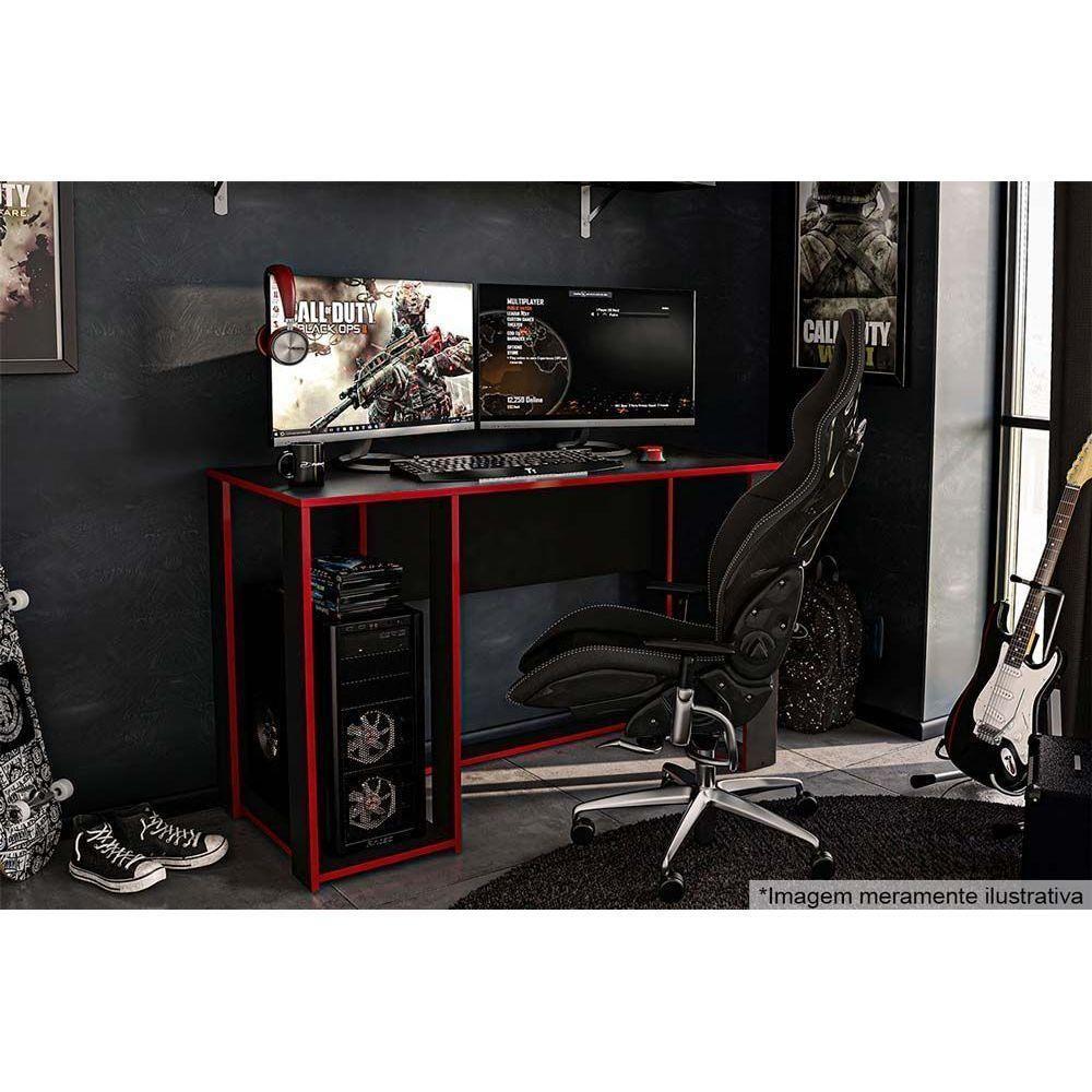 Mesa Computador Gamer Singapura Preto-vermelho - Politorno - 4