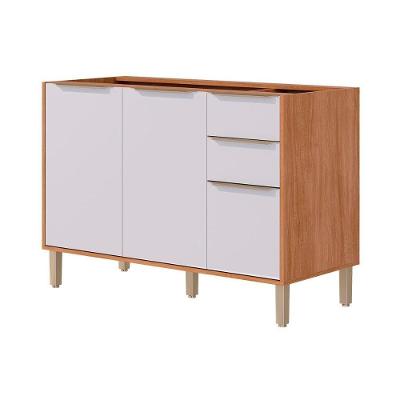 Balcão De Cozinha Modulado Divina C- 3 Portas E 2 Gavetas S-tampo 120cm Cinamomo-off White - Mgm
