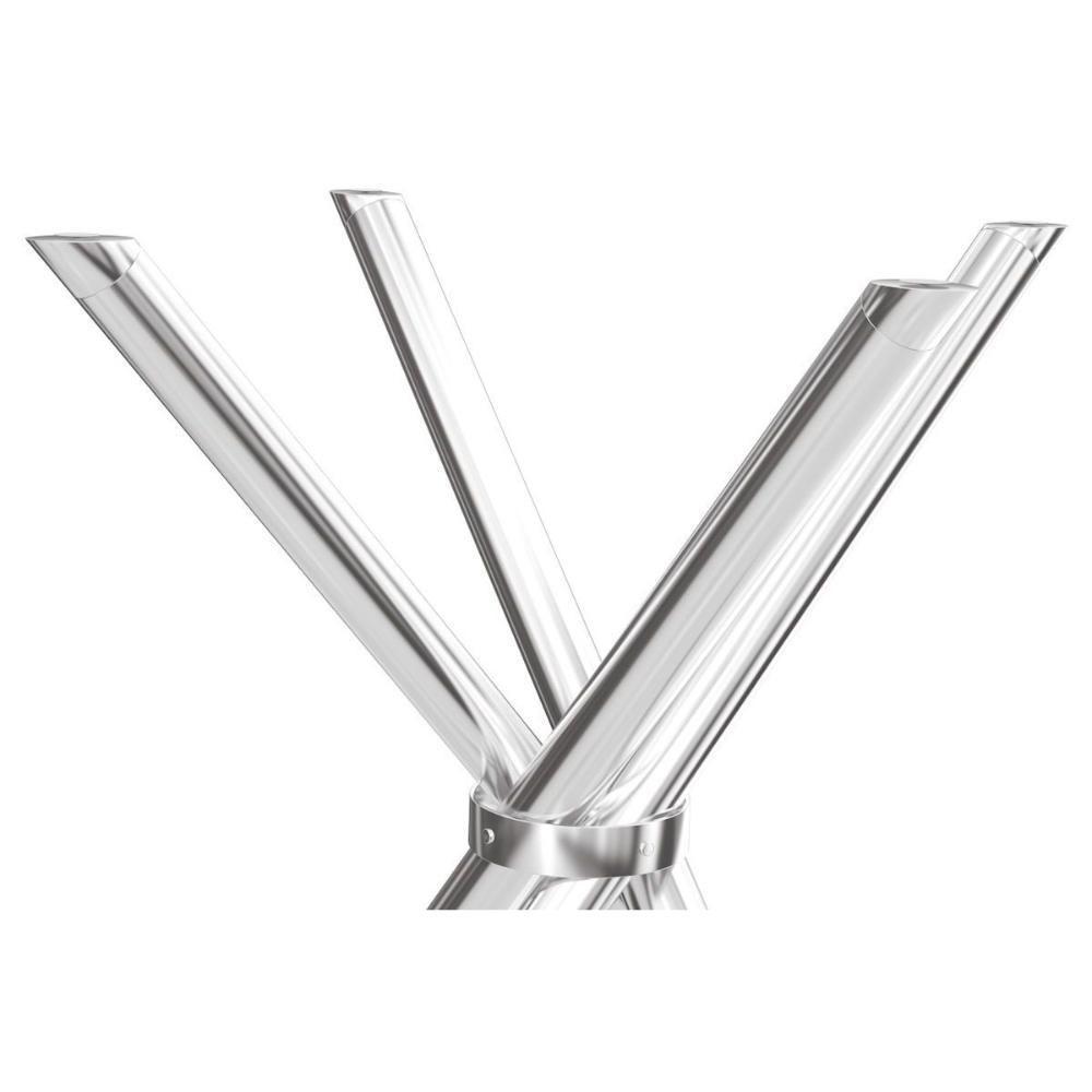 Conjunto: Mesa Sala Jantar Volga C- Tampo De Vidro 95cm E 4 Cadeiras Zaria Cromada - Suede Cinza - Kappesberg - 6