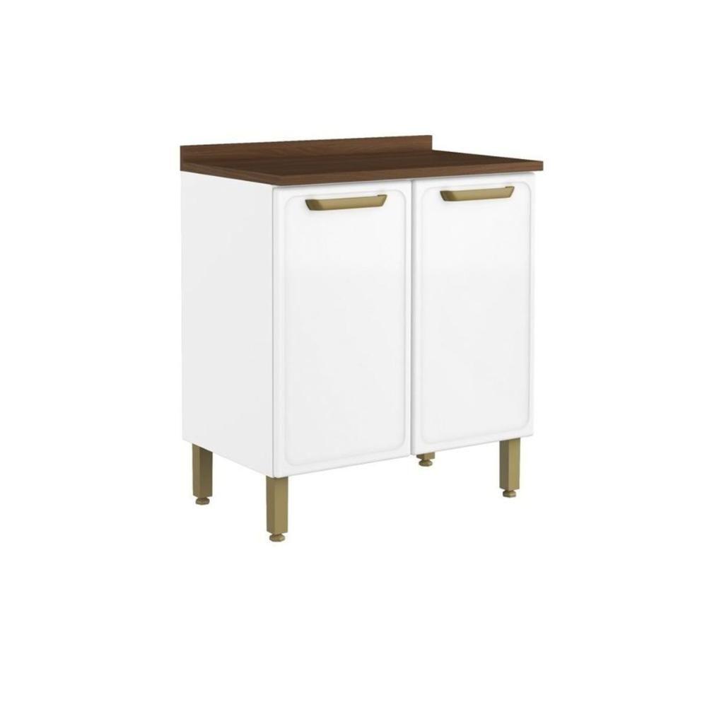 Balcão De Cozinha Modulado C- Tampo Bella 1 Porta 80cm Branco - Bertolini - 1