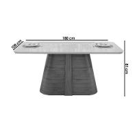 Mesa P- Cozinha Ryze C- Tampo Madeirado Vidro Curvo 180x100cm Freijó-off White - Dj Móveis - 2