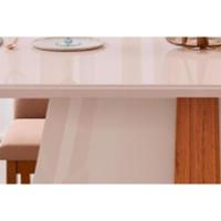 Mesa P- Cozinha Ryze C- Tampo Madeirado Vidro Curvo 180x100cm Freijó-off White - Dj Móveis