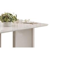 Mesa P- Cozinha Liz C- Tampo Madeirado C- Vidro Curvo 180x100cm Off White-off White - Dj Móveis - 8