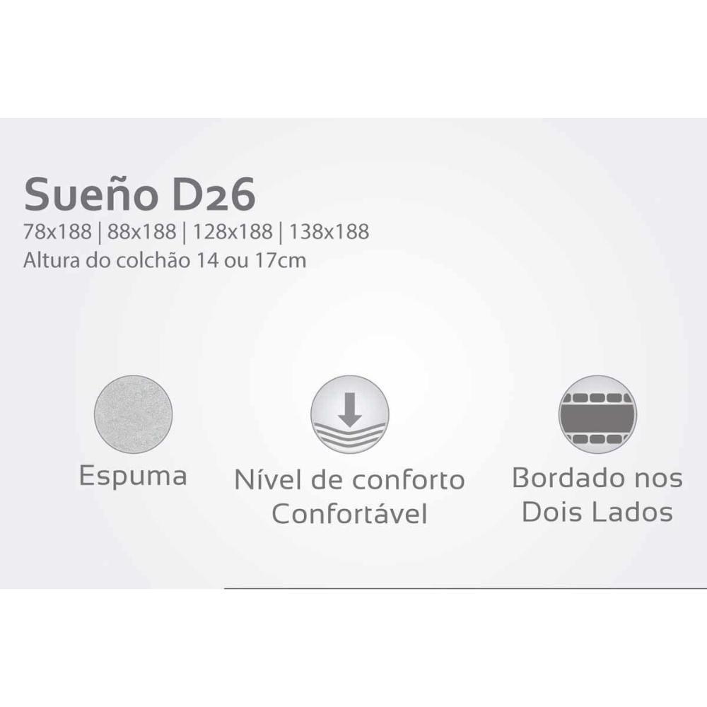 Colchão Solteiro Espuma D26 Sueno (88x188x17) - Herval - 2