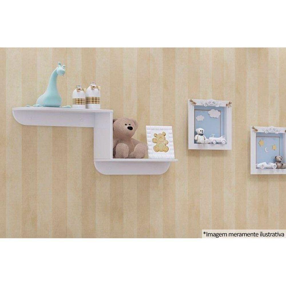 Prateleira Decorativa Sala Estar Infantil Z Branco - Peroba - 3