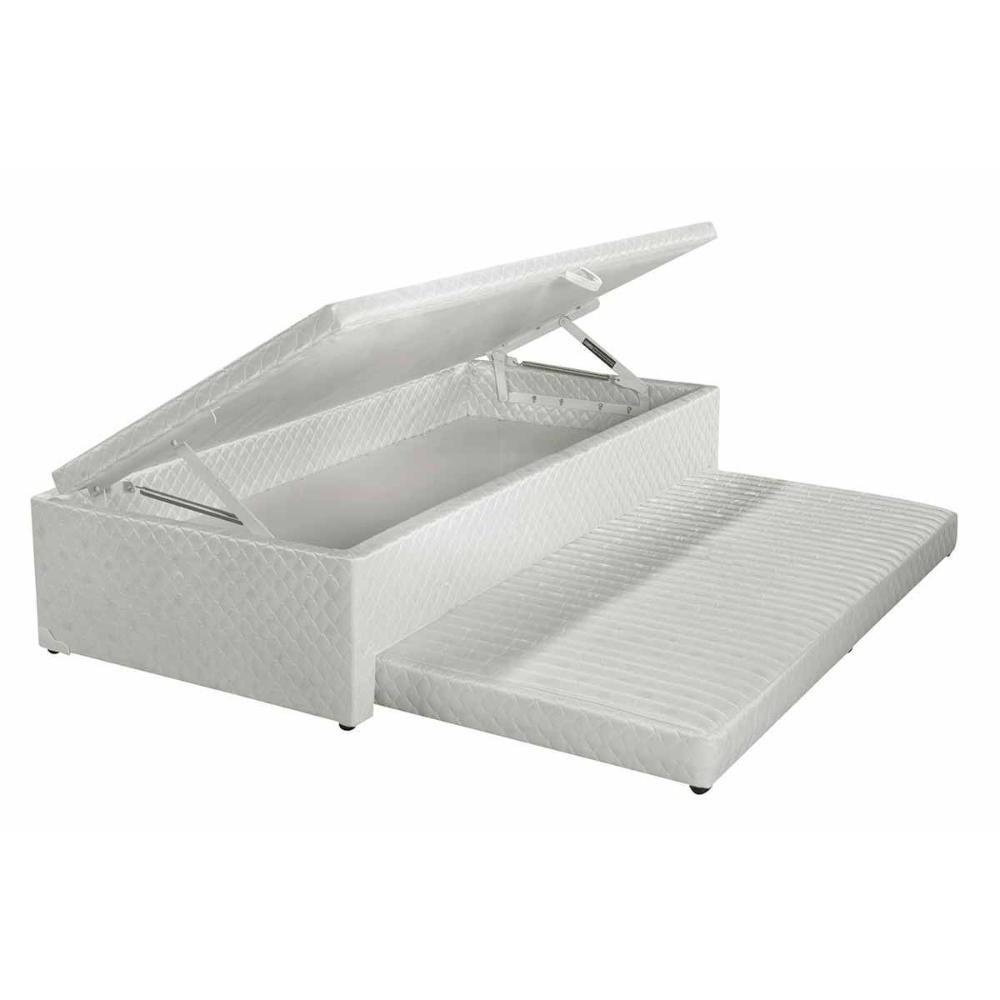 Cama Box Baú C- Auxiliar Universal Solteirao Mh1444 Milano Jacquard White (96x203x42) - Herval - 1