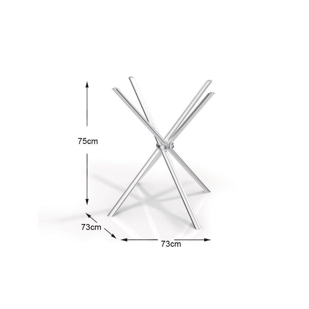 Conjunto: Mesa Sala Jantar Volga C- Tampo De Vidro 95cm E 4 Cadeiras Zaria Cromada - Suede Bege - Kappesberg - 4