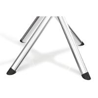 Conjunto: Mesa Sala Jantar Volga C- Tampo De Vidro 95cm E 4 Cadeiras Zaria Cromada - Suede Bege - Kappesberg - 7