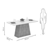 Mesa P- Cozinha Gabi C- Tampo Madeirado C- Vidro Curvo 170x90cm Cedro-off White - Dj Móveis - 2