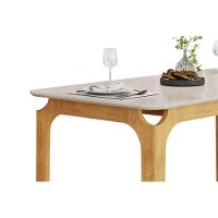 Mesa Multiuso Cozinha Marina C- Tampo Madeirado C- Vidro Curvo 160x80cm Cedro-off White - Dj Móveis - 7