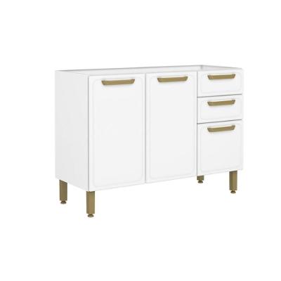 Balcão De Cozinha Modulado Bella C- 3 Portas E 2 Gavetas S- Tampo 120cm Branco - Bertolini